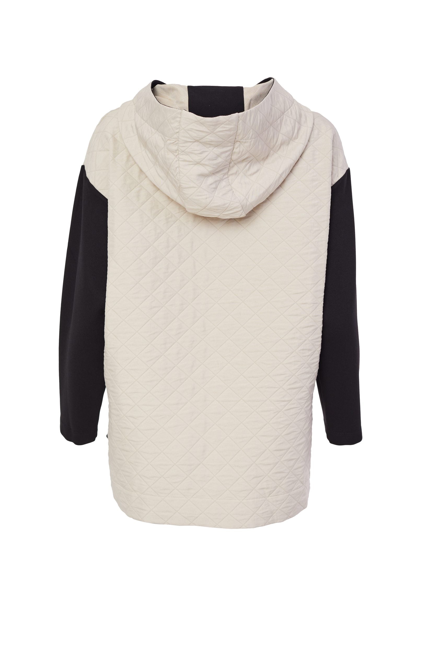 193- Naya Jacquard Hood Top- Black & Sand