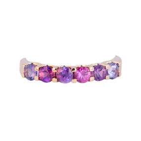 1ct Mixed Pink Purple Sapphire Stacking Band 14K Gold R5068