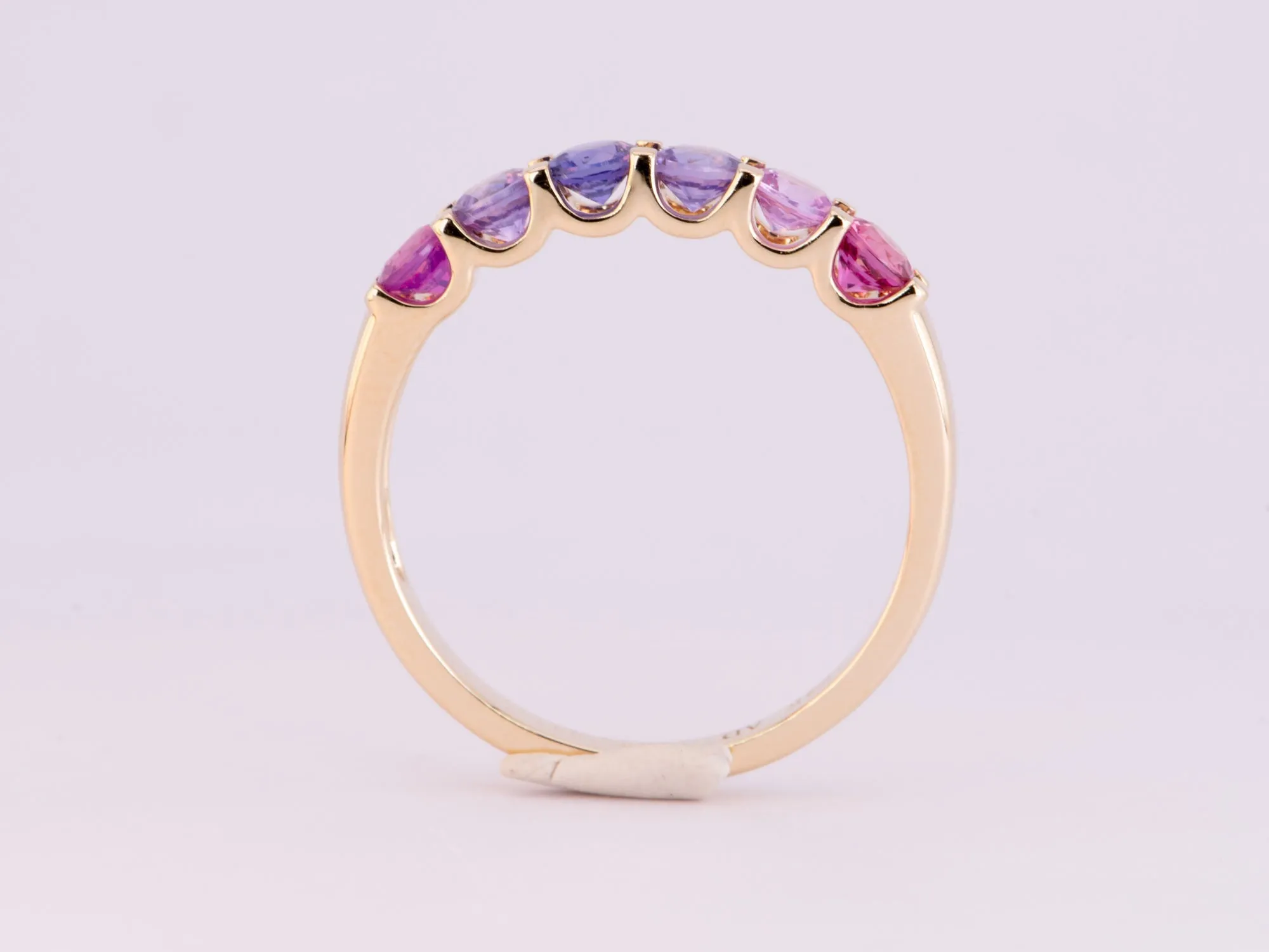 1ct Mixed Pink Purple Sapphire Stacking Band 14K Gold R5068