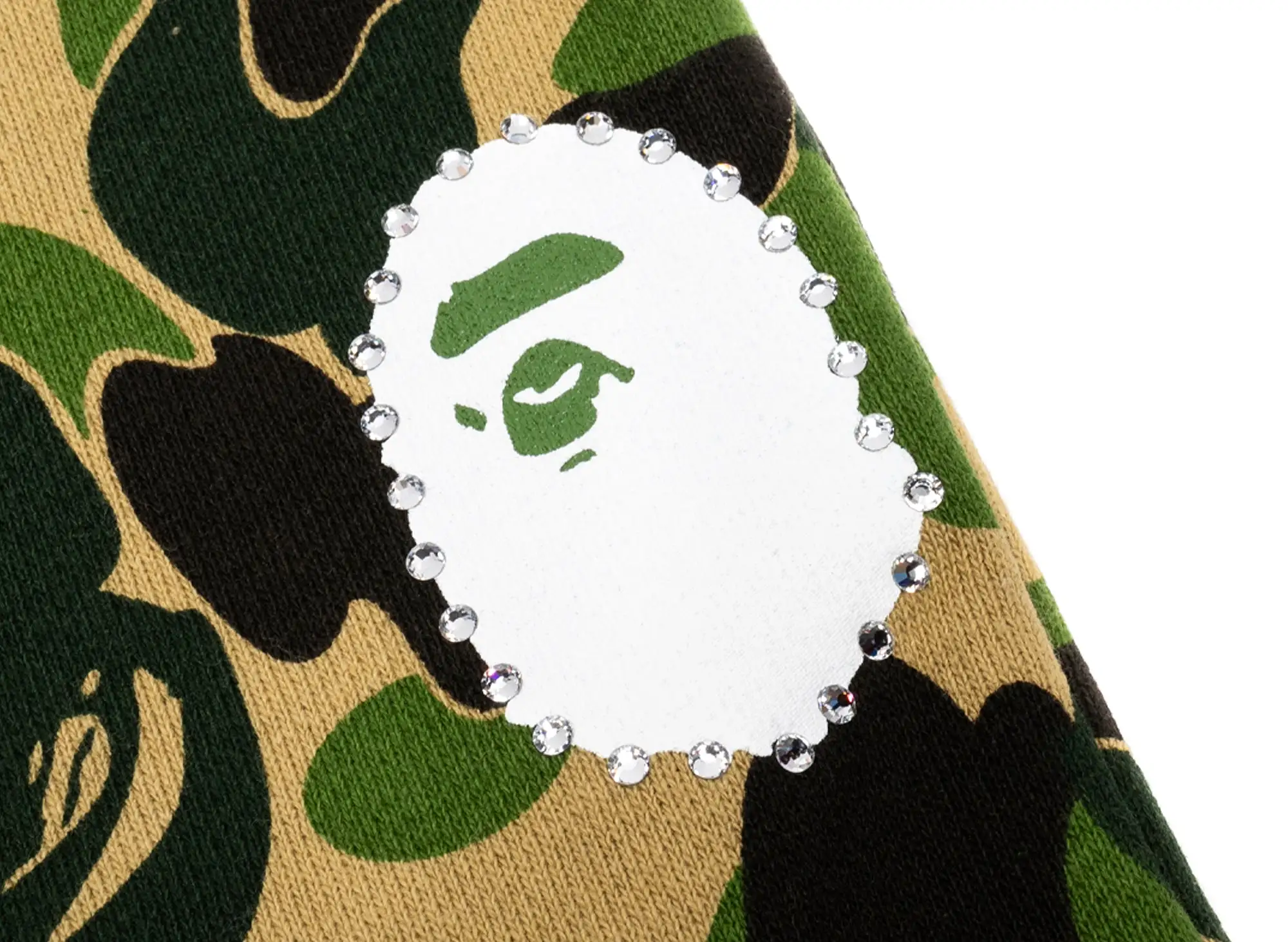 A Bathing Ape ABC Camo Crystal Stone Sweatpants in Green