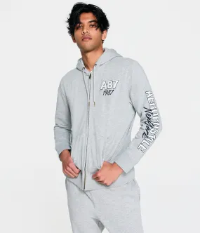 Aeropostale Mens' Aeropostale New York Heritage Full-Zip Hoodie - Grey - Size 3XL - Cotton - Teen Fashion & Clothing Light Heath