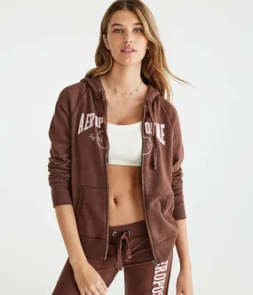 Aeropostale Womens' Aeropostale NY Logo Full-Zip Hoodie - Dark Brown - Size XS - Cotton - Teen Fashion & Clothing Nougat