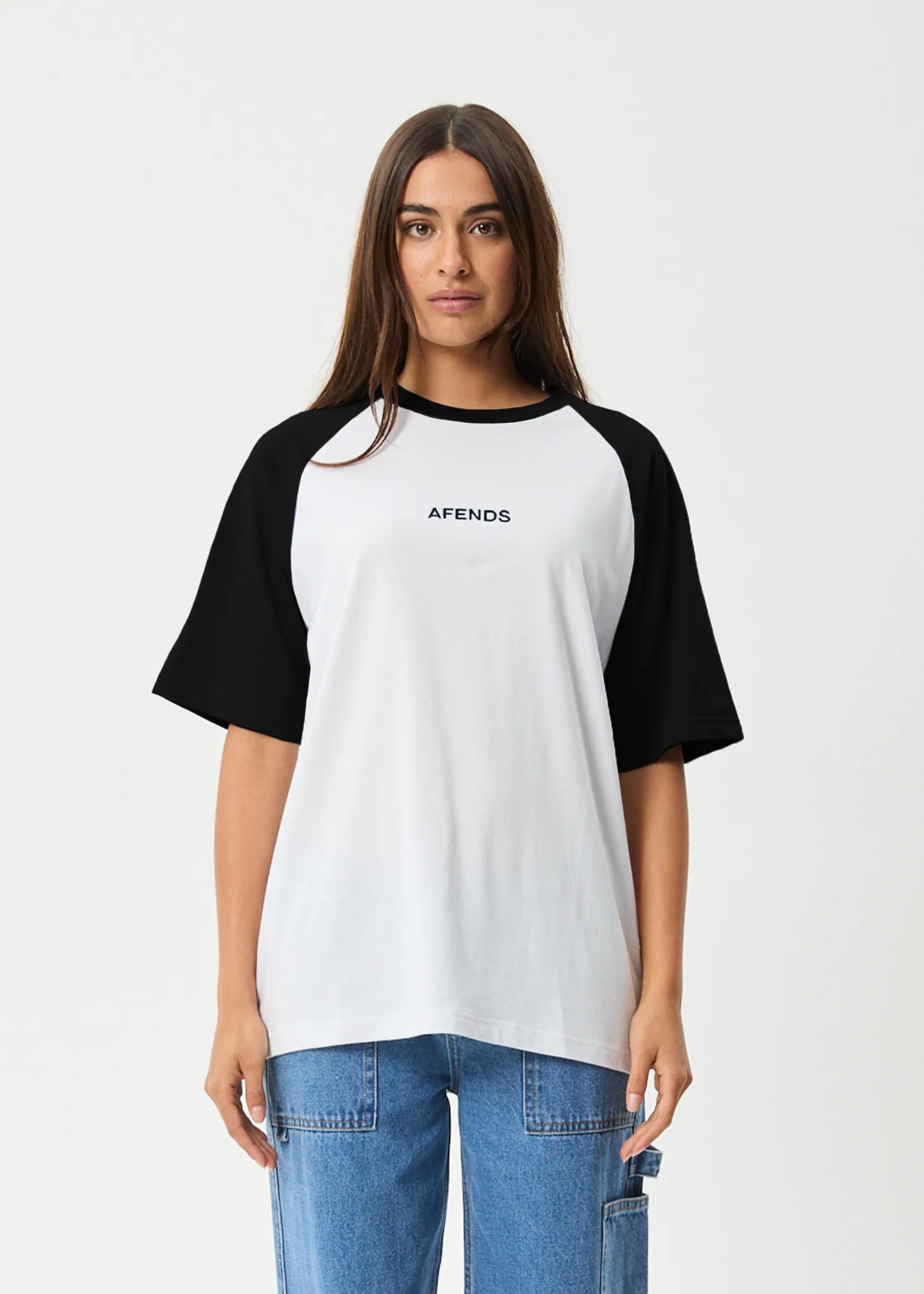 AFENDS Womens Ryan - Oversized Raglan Tee - Black