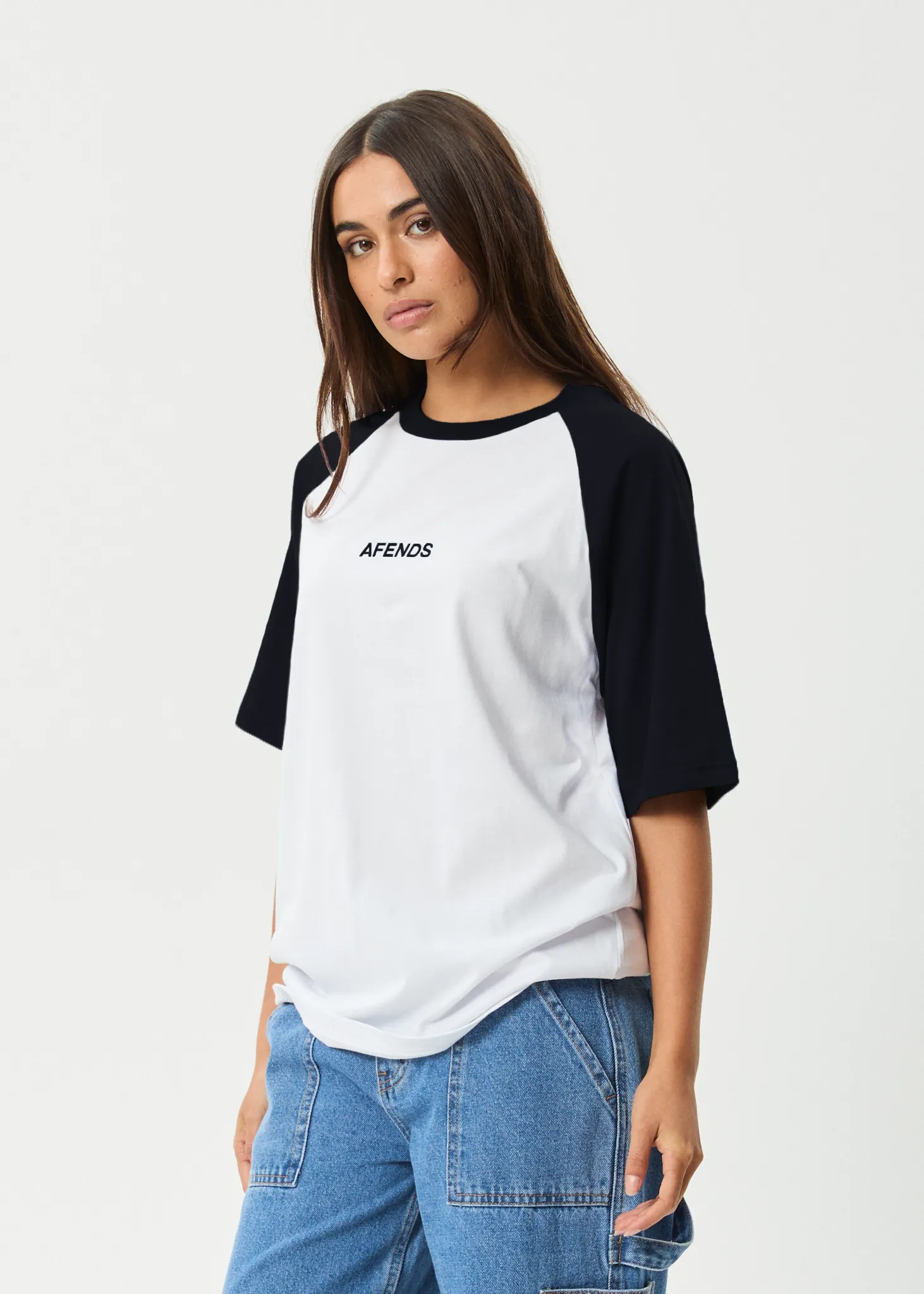 AFENDS Womens Ryan - Oversized Raglan Tee - Black