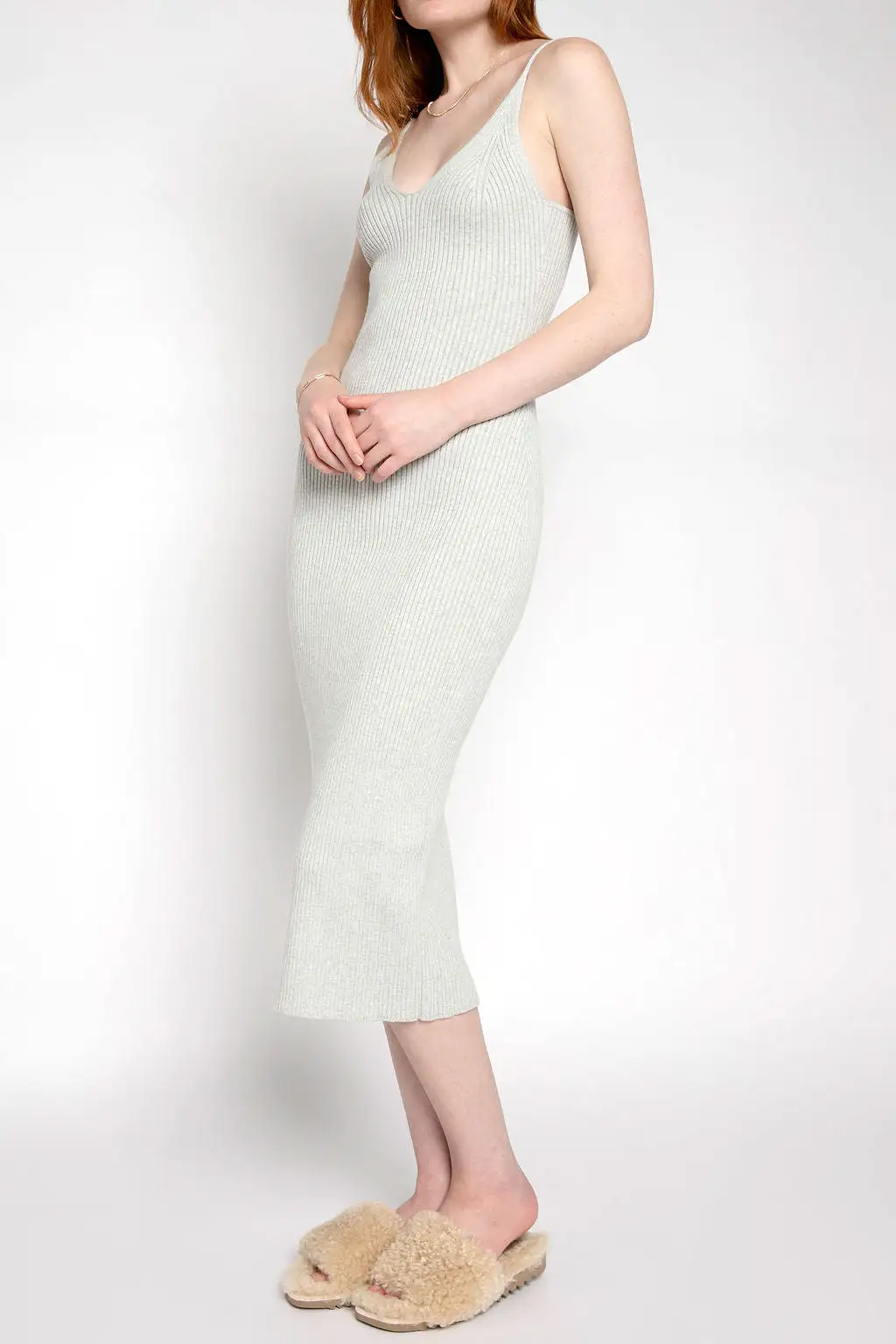 Allison Ribbed Dress in Blizzard