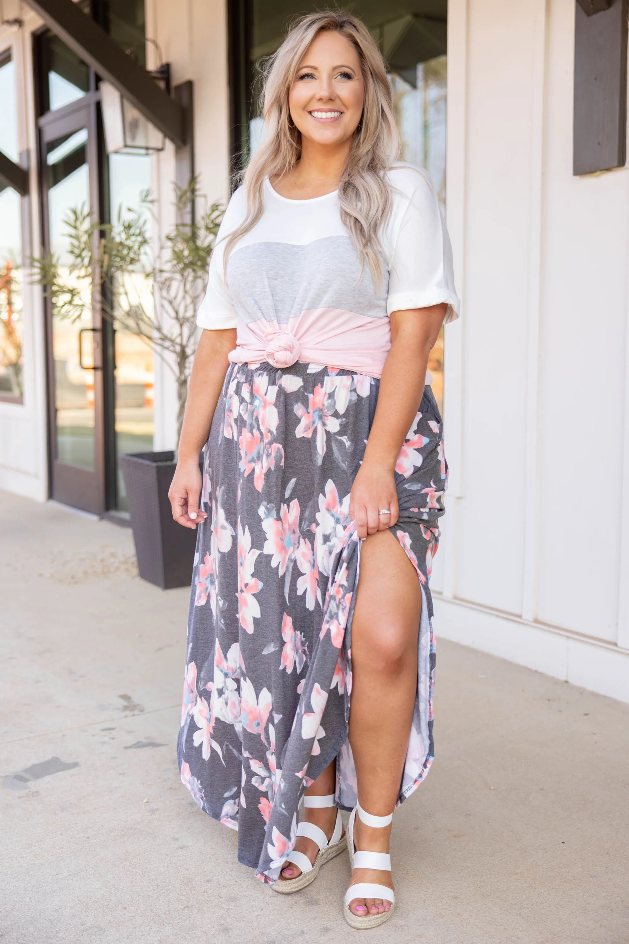 Along The Bay Maxi Skirt, Charcoal