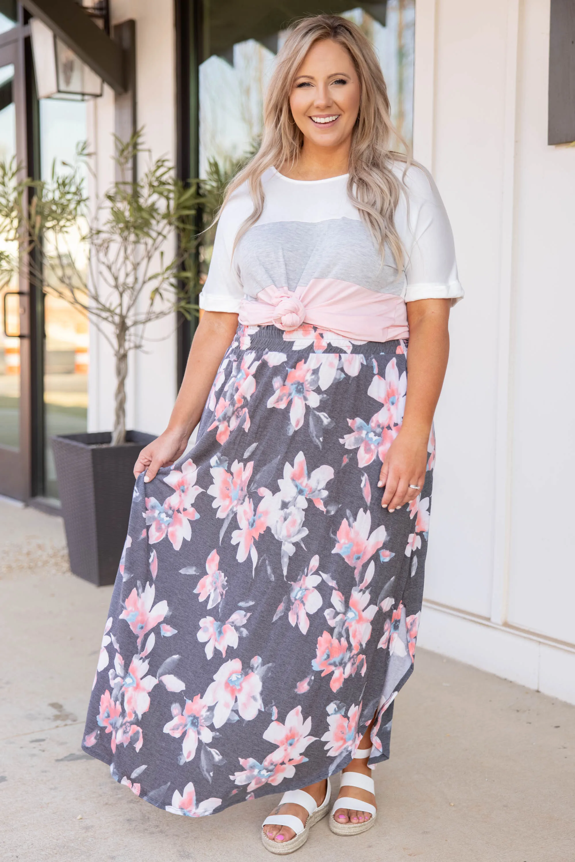 Along The Bay Maxi Skirt, Charcoal