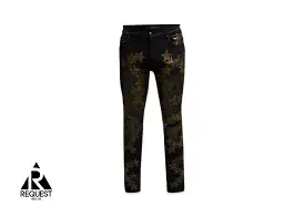 Amiri Leather Star Applique Chemist Denim Black/Green