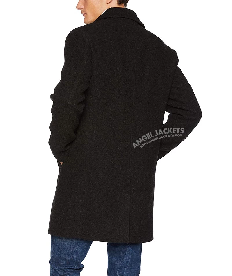 Armando Men's Black 3 4 Length Wool Coat