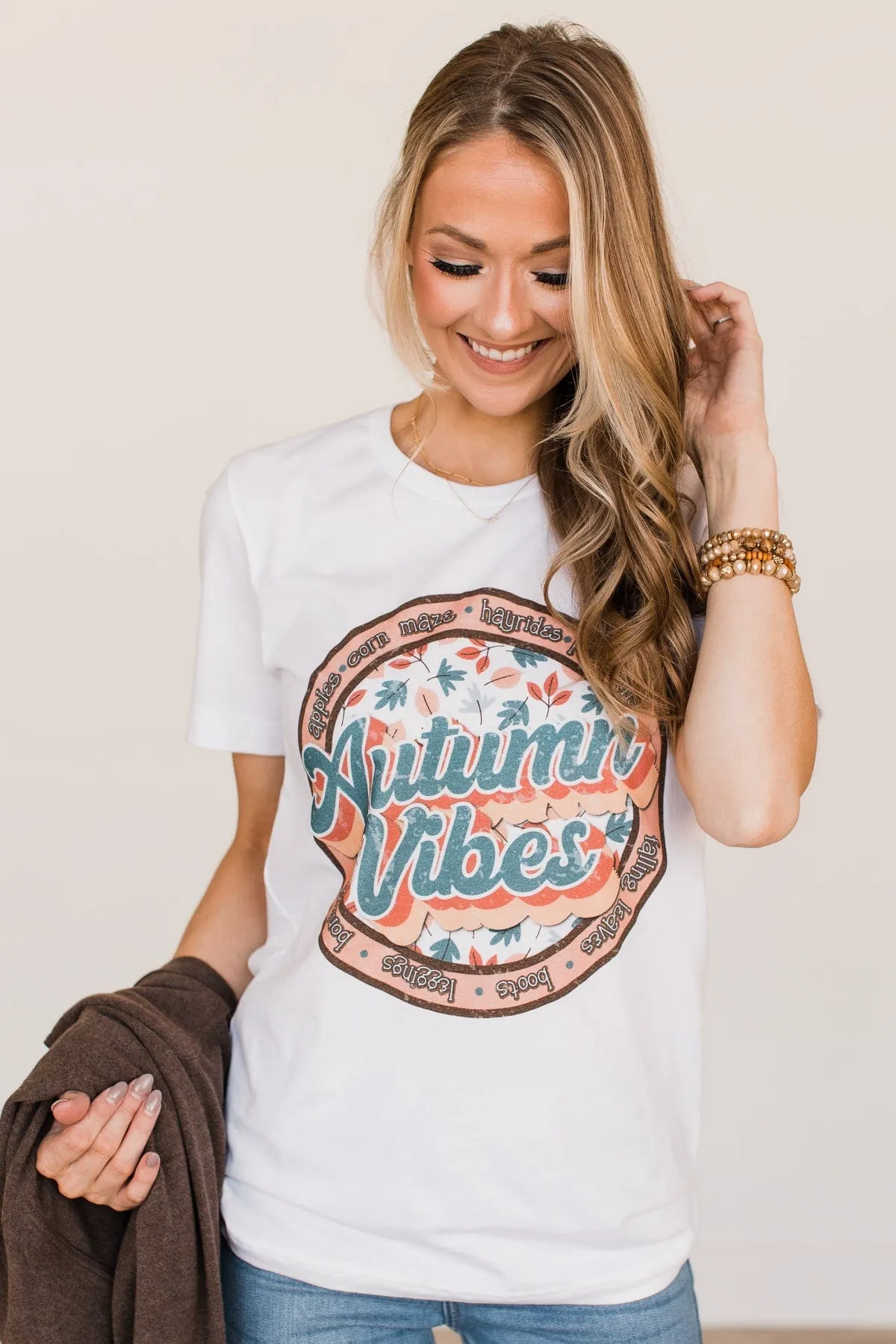 Autumn Vibes Graphic Tee- Ivory