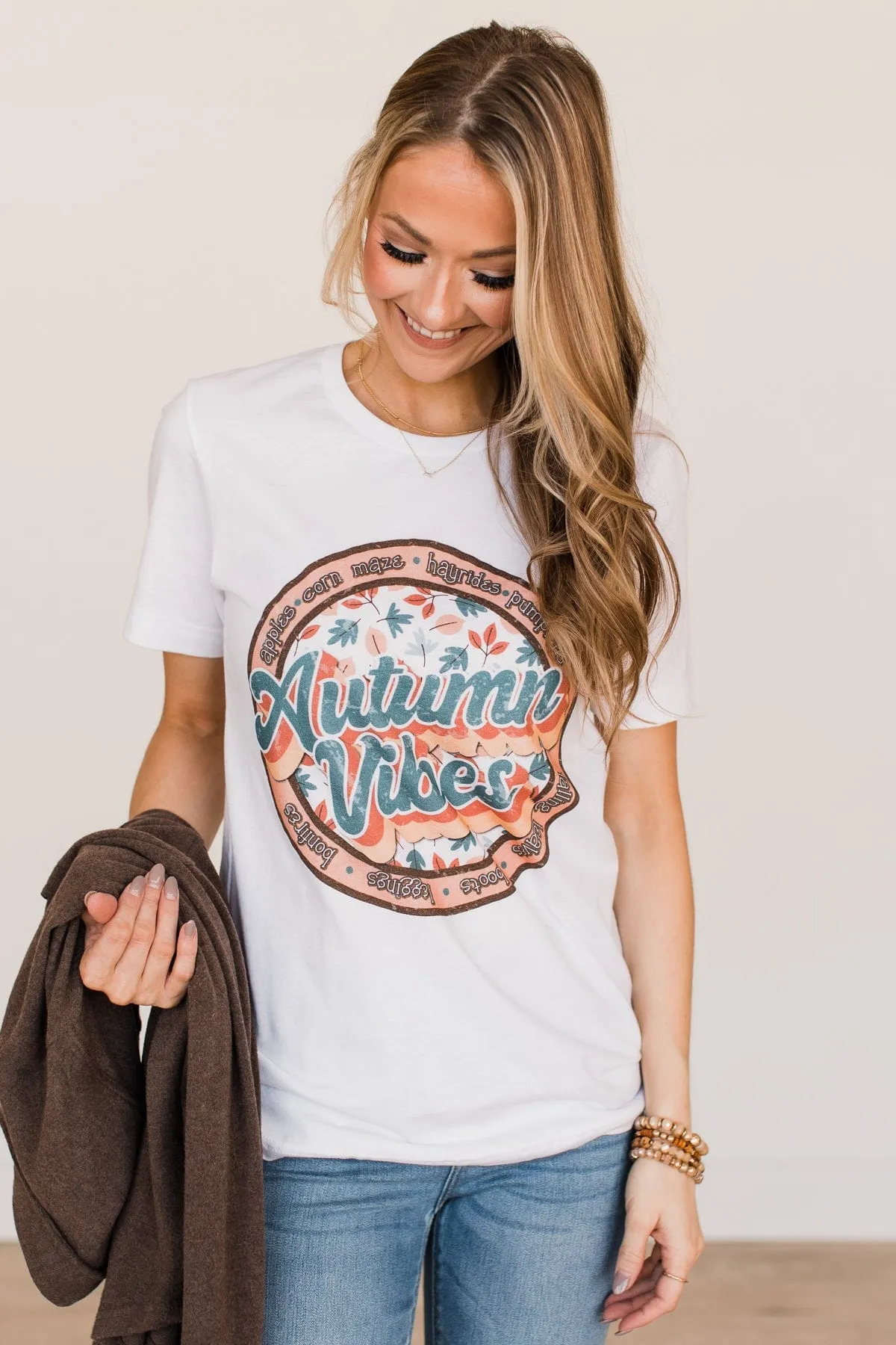 Autumn Vibes Graphic Tee- Ivory