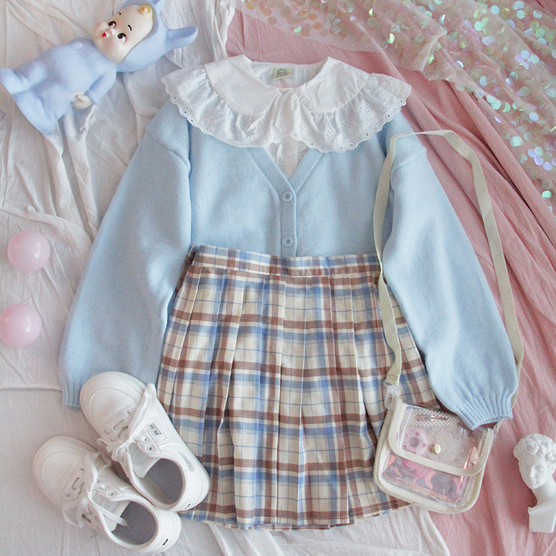 Baby Blue Bear Kawaii Girl Cardigan