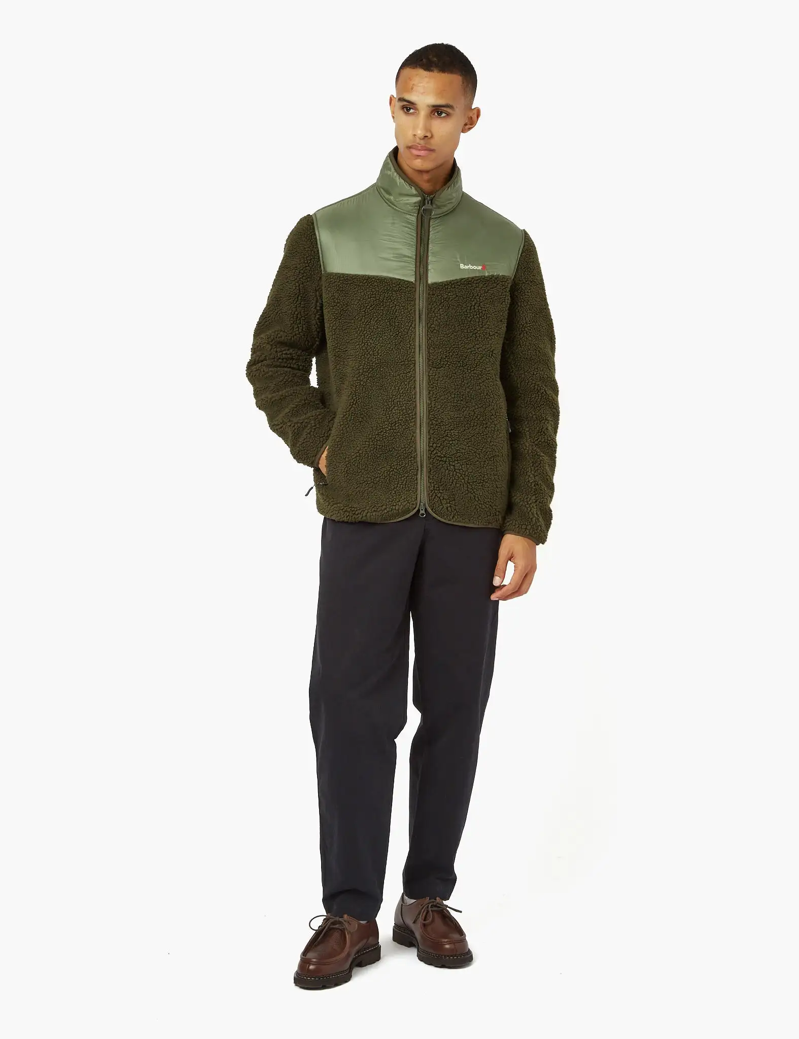 Barbour Axis Fleece Jacket - Olive Green