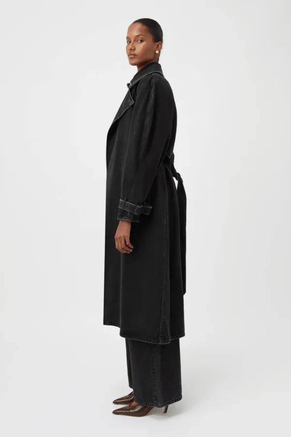 Bea Denim Trench Coat Soft Black