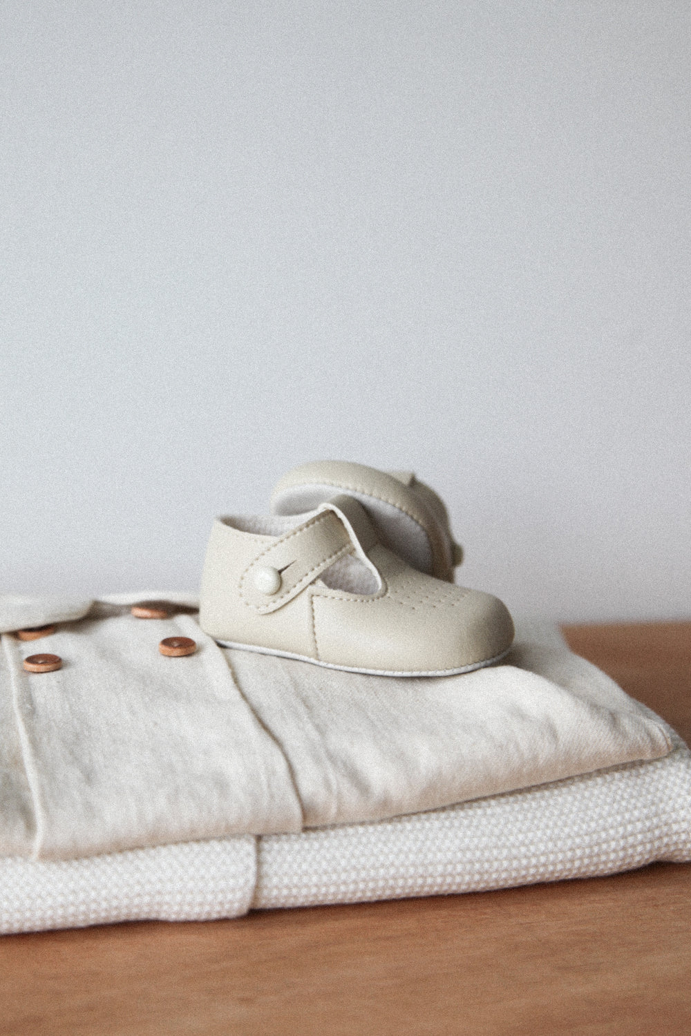 Beige Matte Pram Shoes