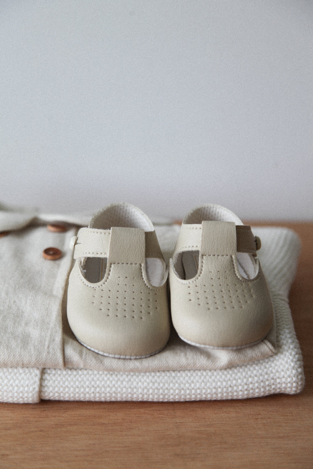 Beige Matte Pram Shoes