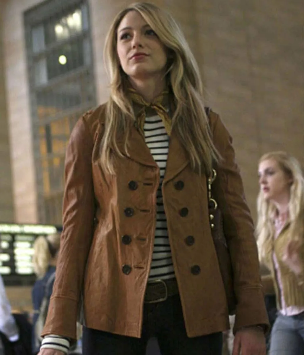 Blake Lively Gossip Girl Brown Peacoat