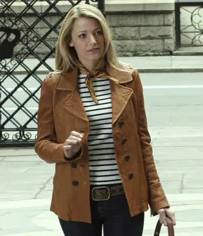 Blake Lively Gossip Girl Brown Peacoat