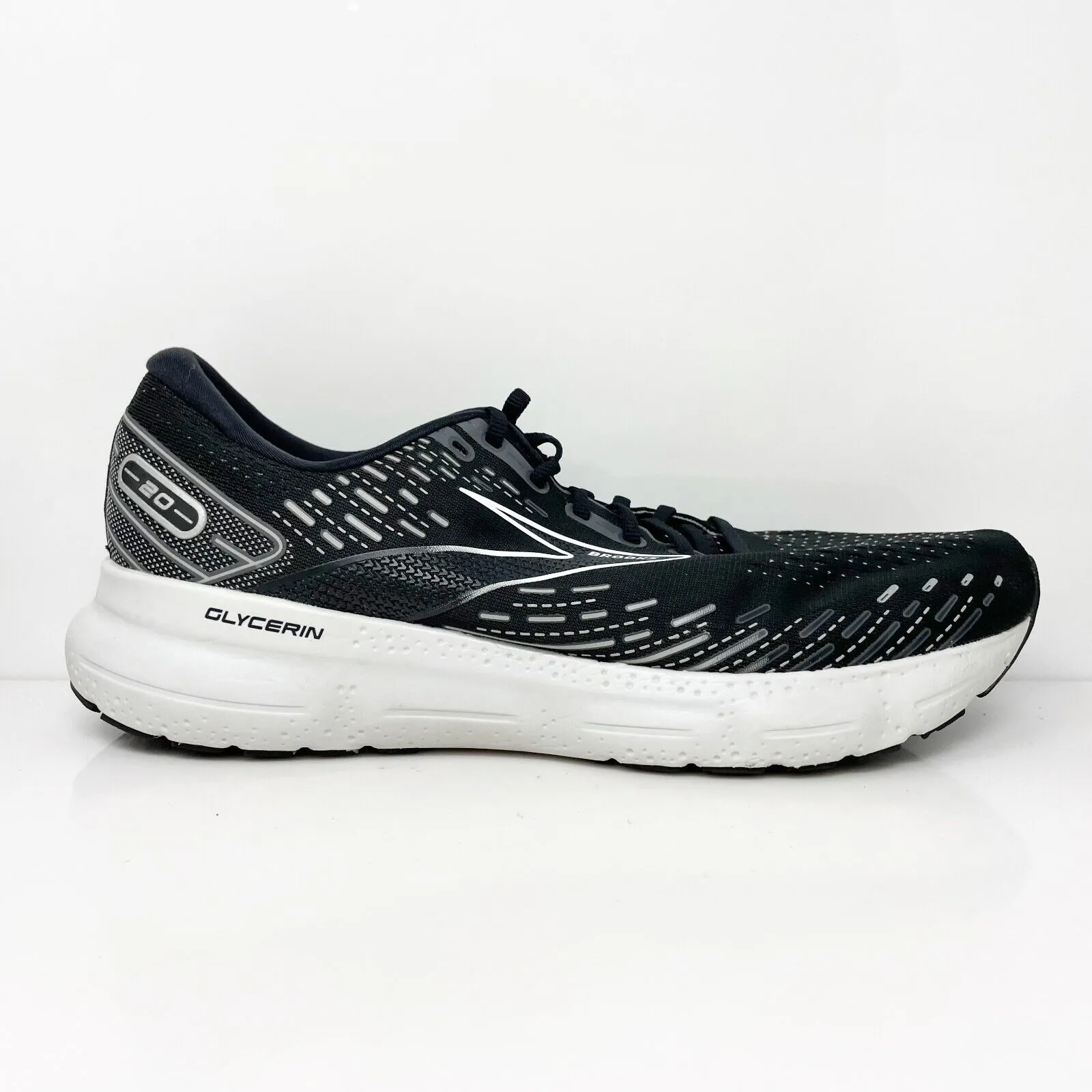 Brooks Mens Glycerin 20 1103821D059 Black Running Shoes Sneakers Size 12 D