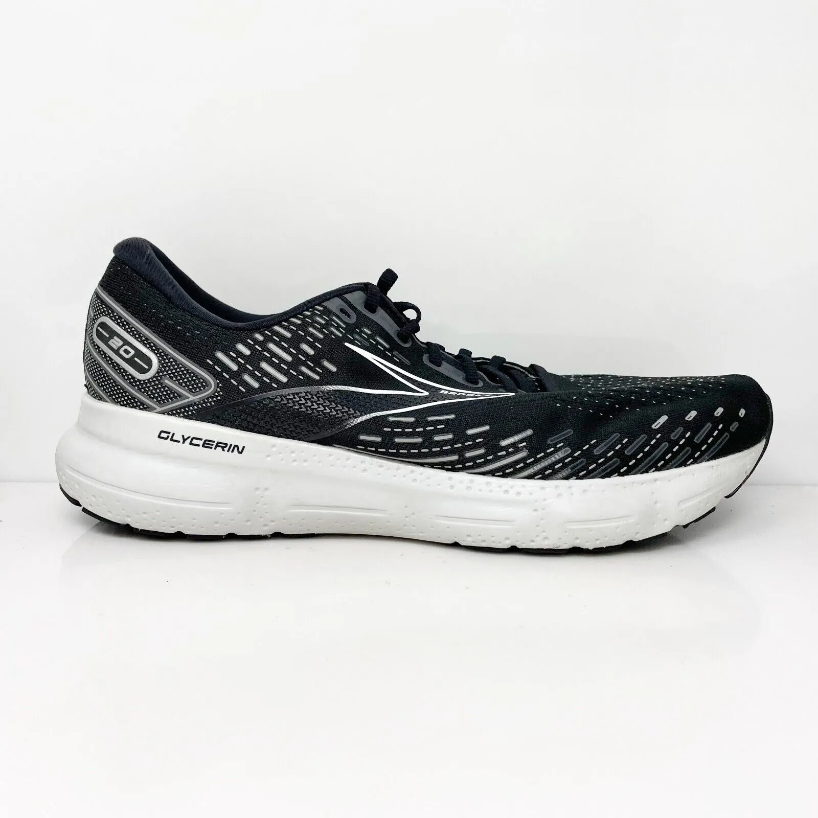 Brooks Mens Glycerin 20 1103821D059 Black Running Shoes Sneakers Size 12 D