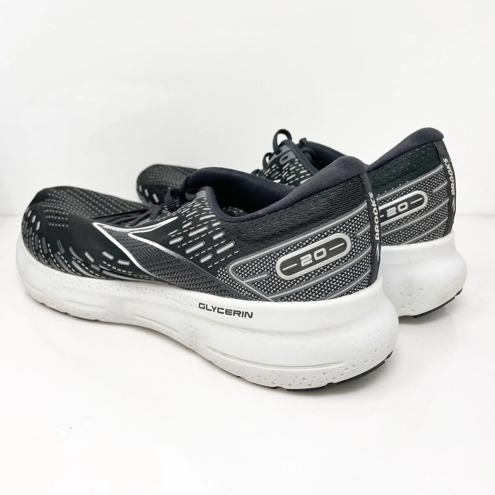 Brooks Mens Glycerin 20 1103821D059 Black Running Shoes Sneakers Size 12 D