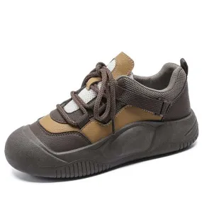 Brown buckle strap accents casual shoe sneaker