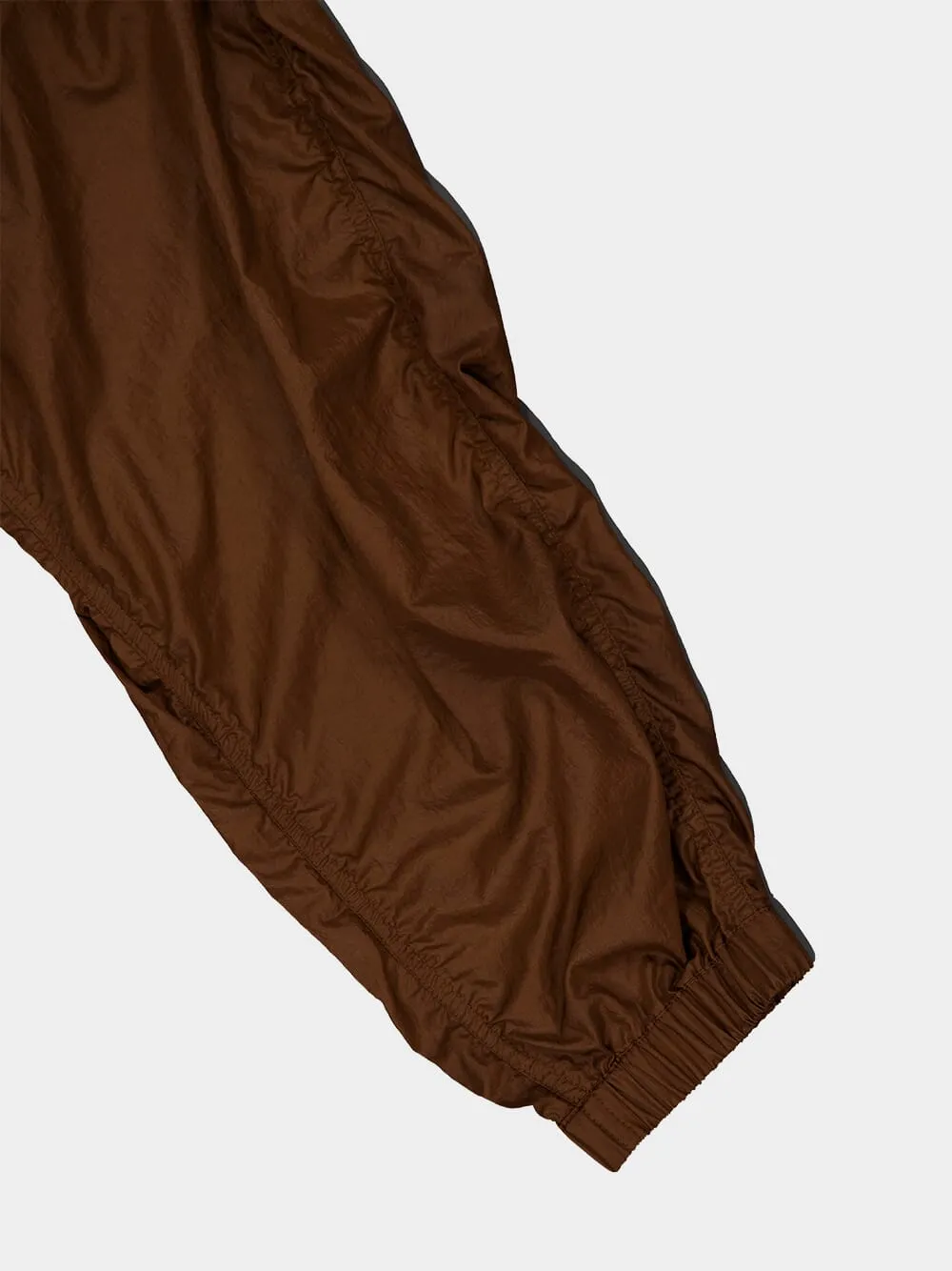 Brown Nylon Oversized Parka