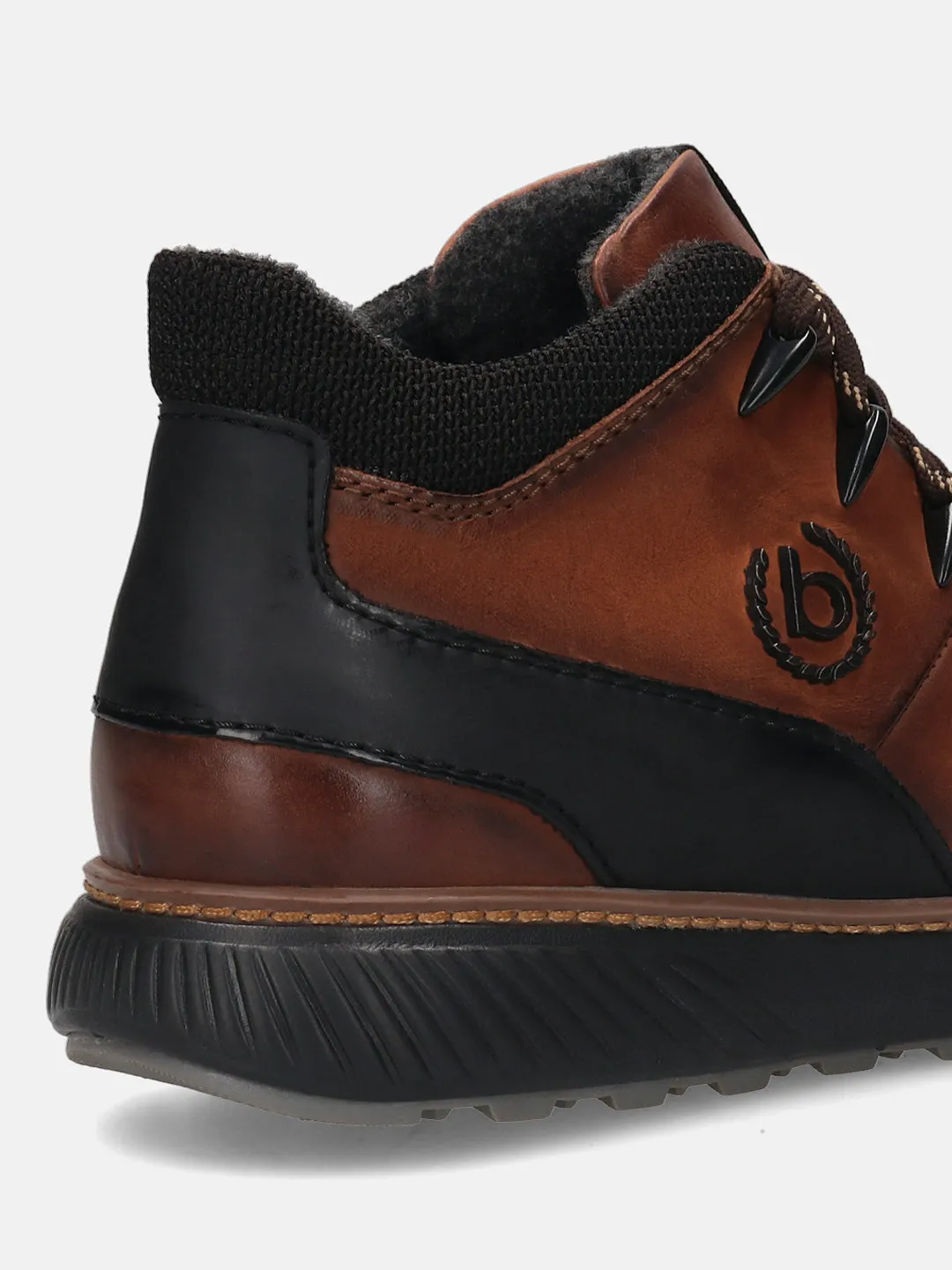 bugatti Mid-Brown Premium Leather Sneakers