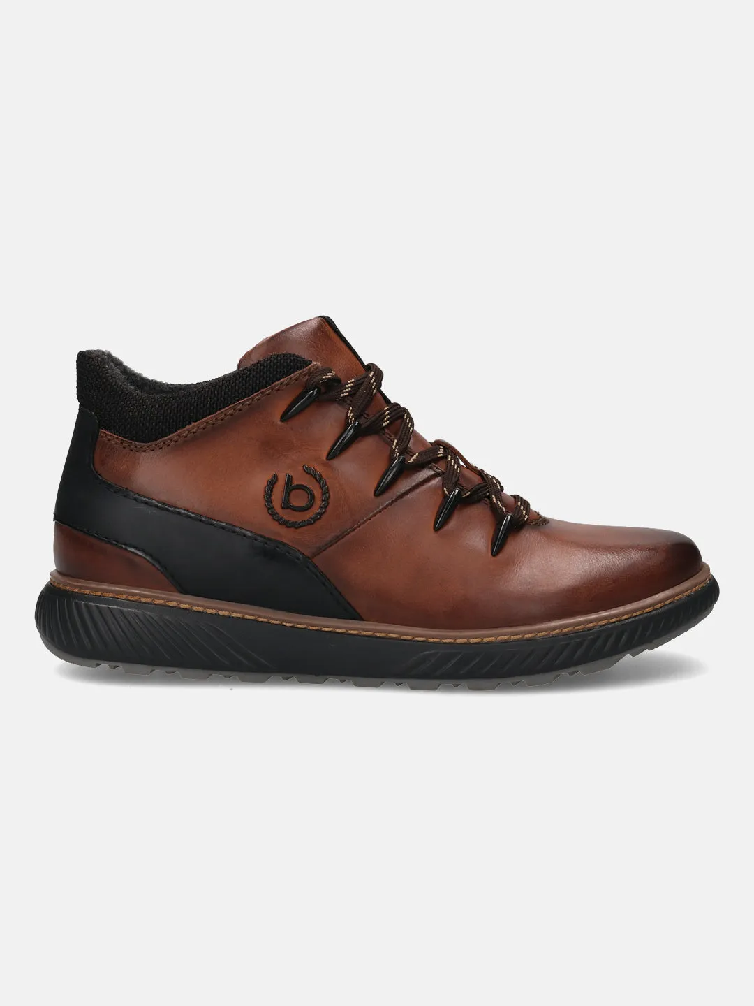 bugatti Mid-Brown Premium Leather Sneakers