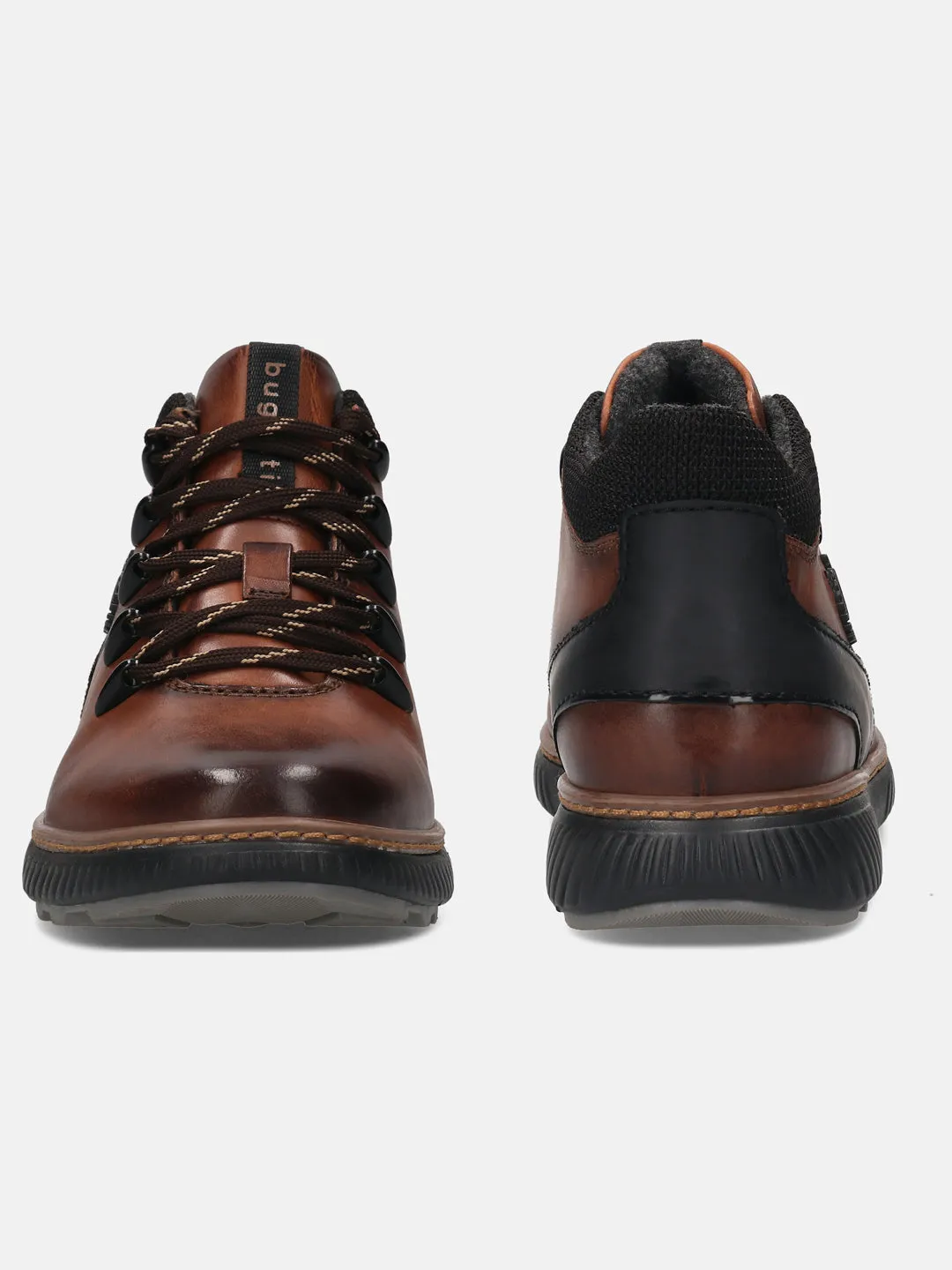 bugatti Mid-Brown Premium Leather Sneakers