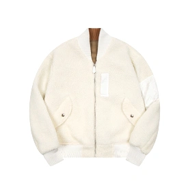 Burberry 23ss double-sided logo pattern polar fleece jacket off-white 12.5