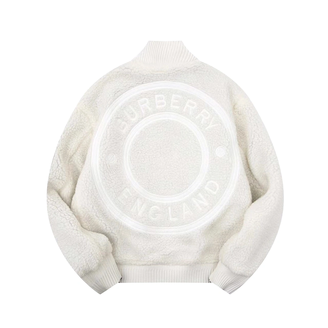 Burberry 23ss double-sided logo pattern polar fleece jacket white 12.5