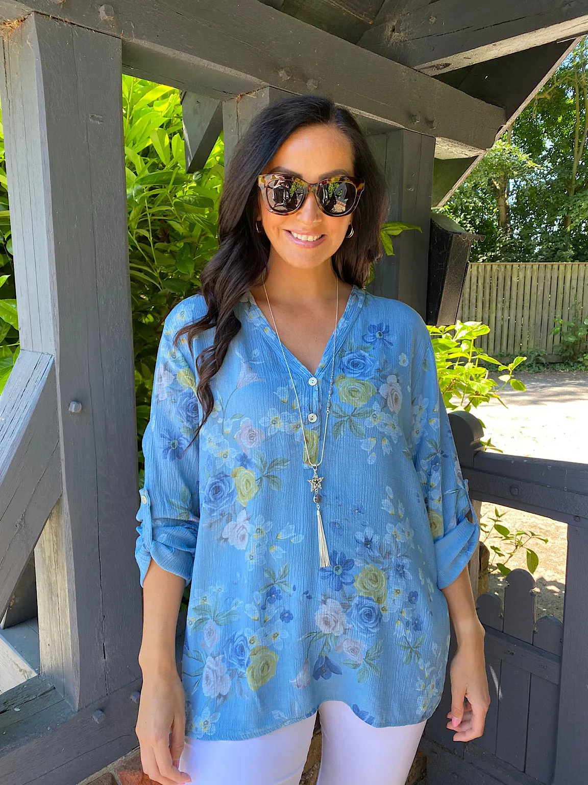 Button Floral Top Leah