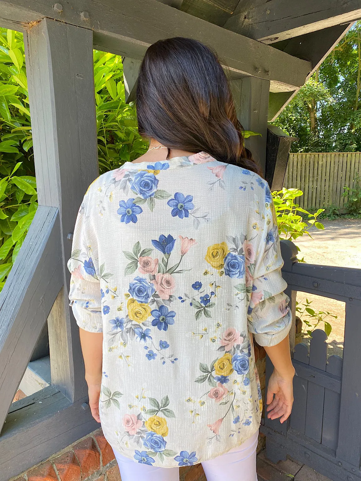 Button Floral Top Leah