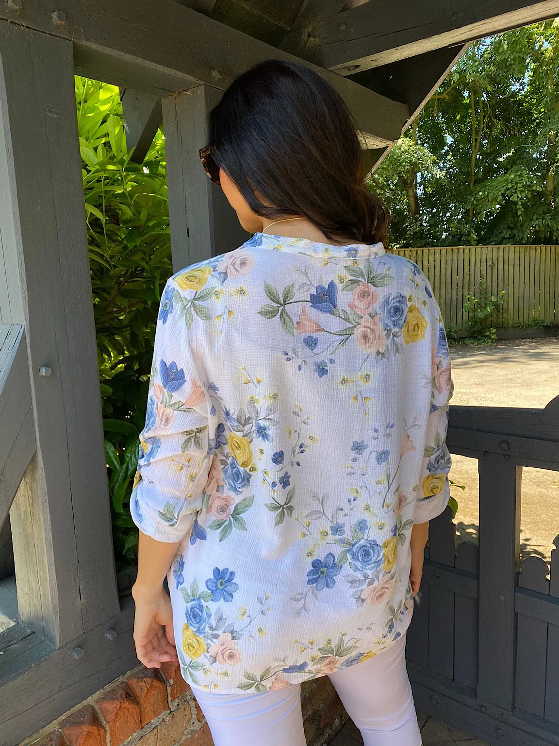 Button Floral Top Leah