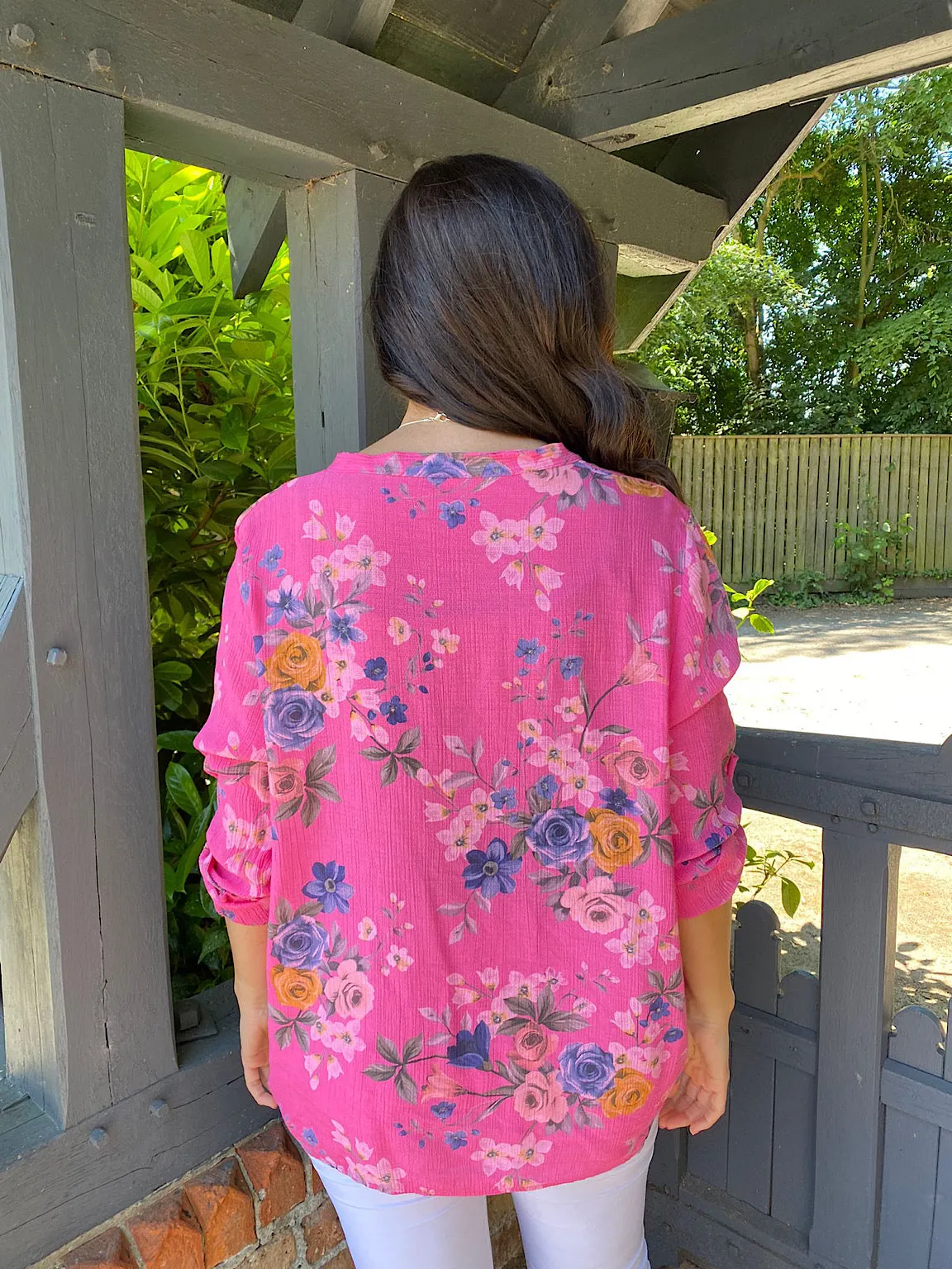 Button Floral Top Leah