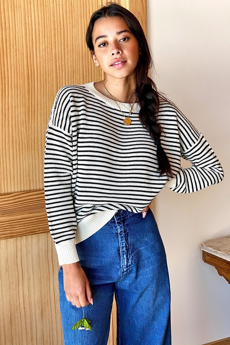 Carolyn Sweater in Navy Stripe