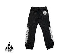 Chrome Hearts Cemetery Cross Print Sweatpants Black