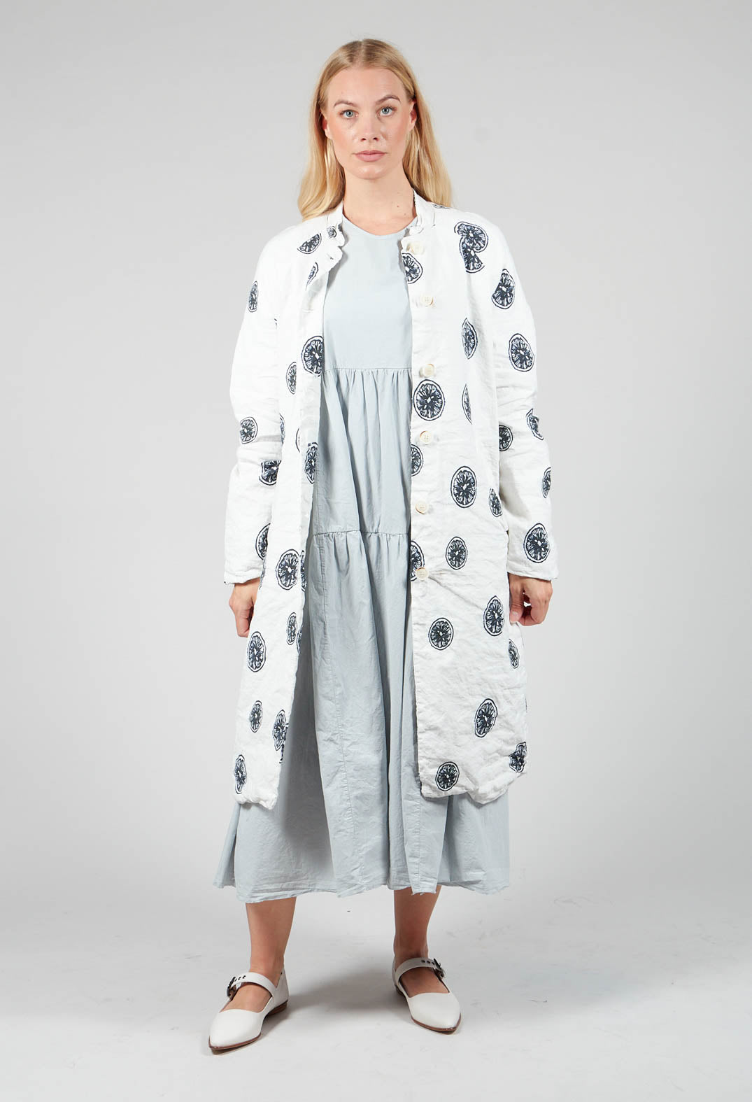 Citrus Print White Coat