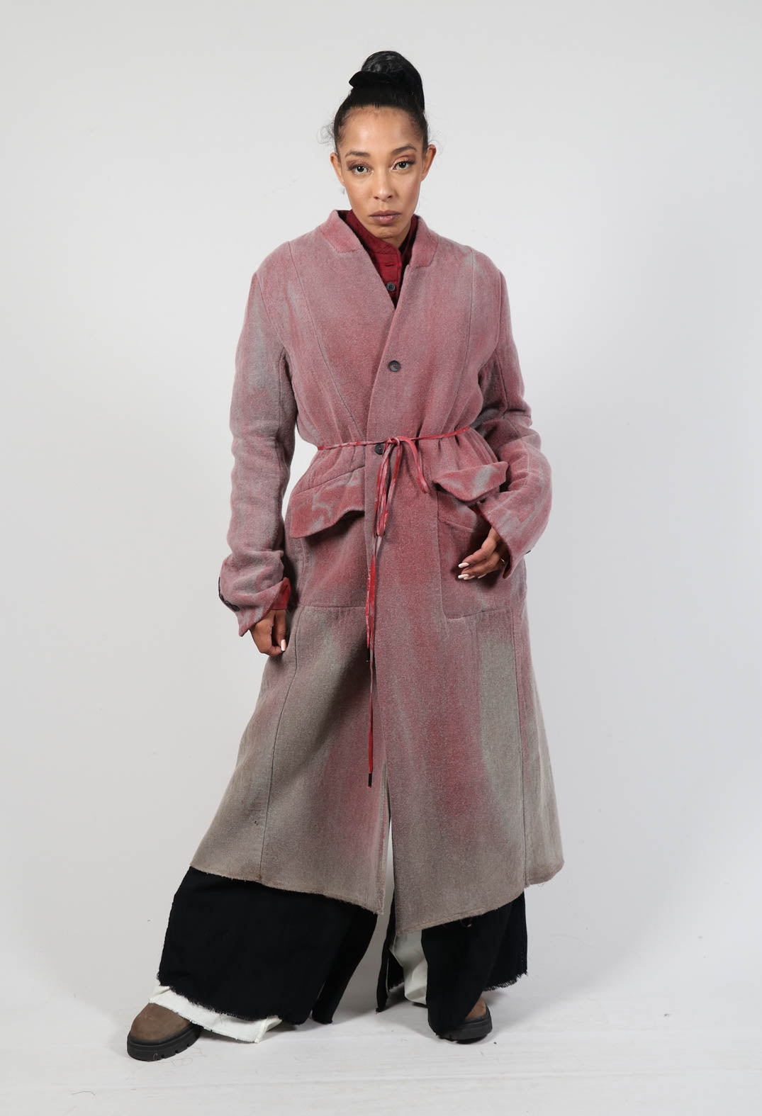 Collarless Coat in Graphite