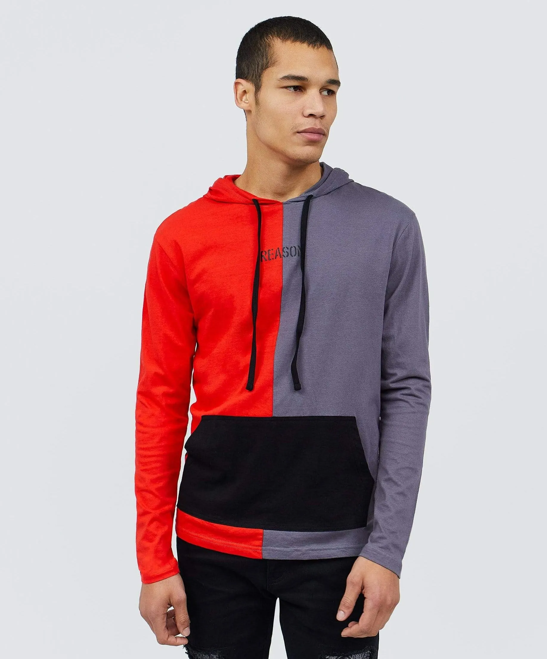 Color Block Long Sleeve Light Pastel Hoodie