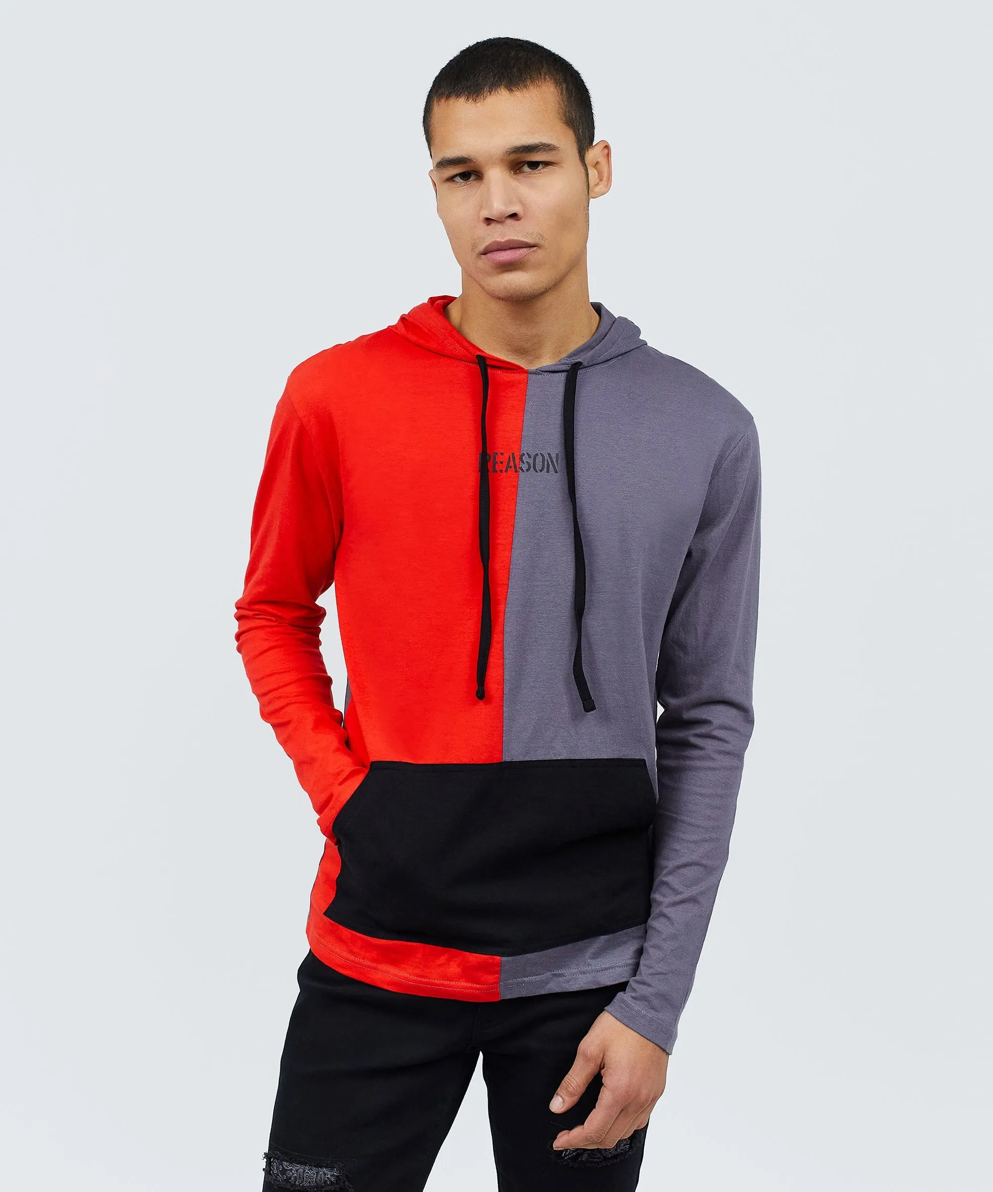 Color Block Long Sleeve Light Pastel Hoodie