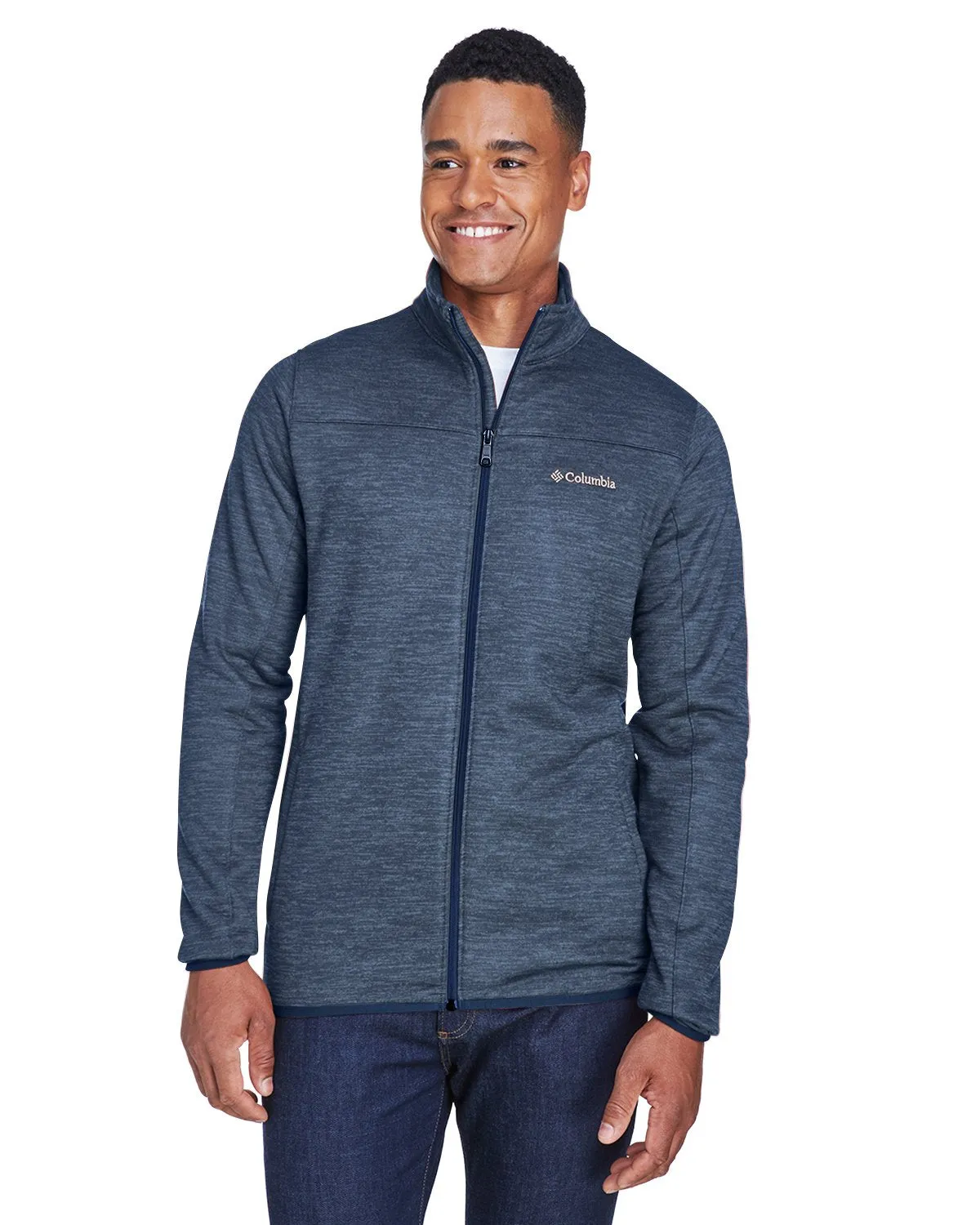 Columbia Birch Woods Ii Full Zip Fleece Jacket 1807681 Collegt Nvy Hthr