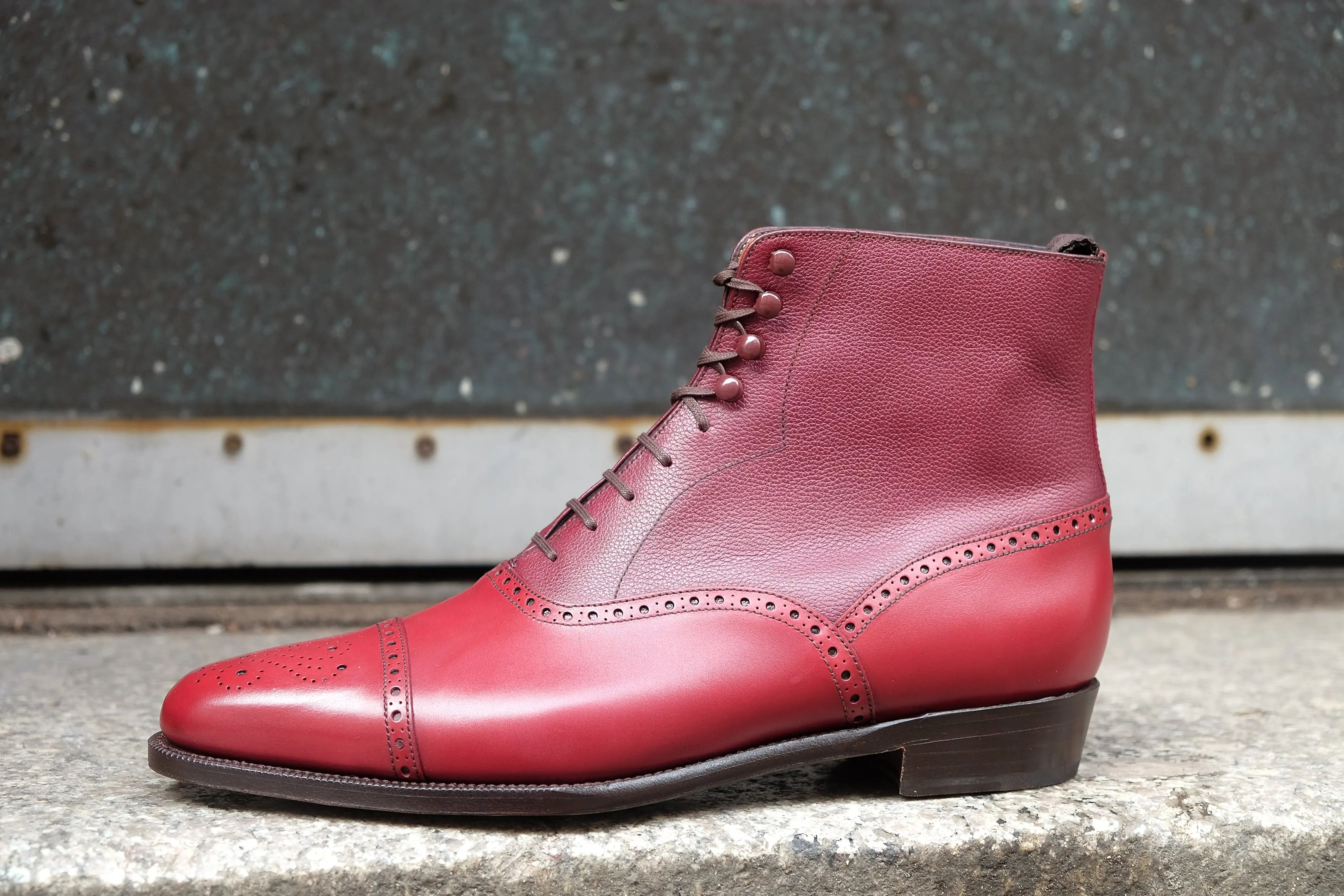 David - MTO - Rose Calf / Raspberry Scotch Grain - JKF Last - Single Leather Sole