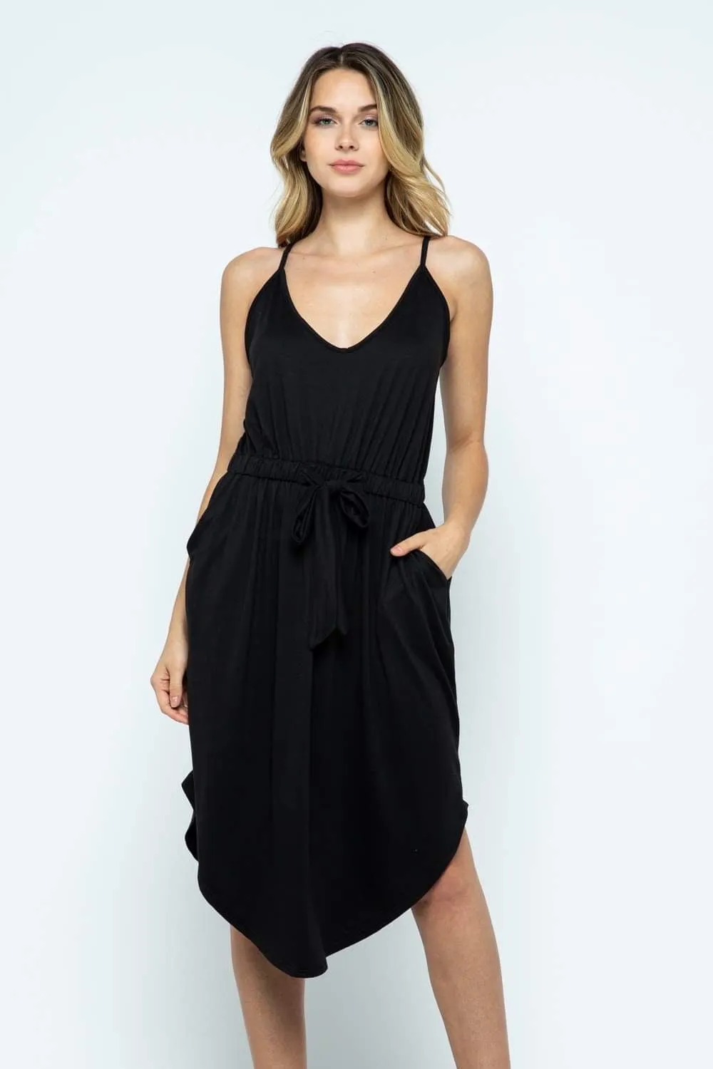 Ellis Tie Waist Strap Dress