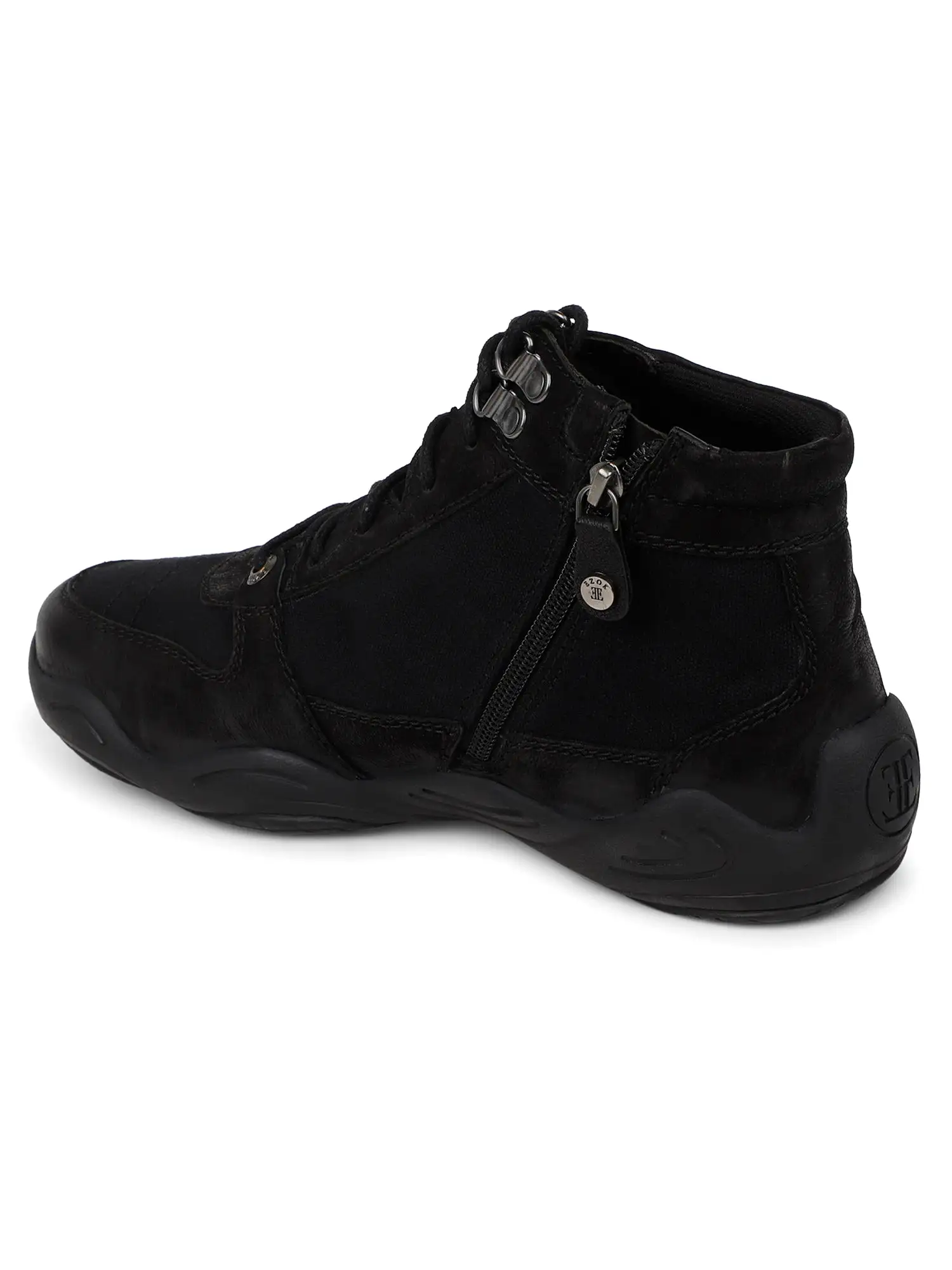 Ezok Black Strech Casual Boots Shoes