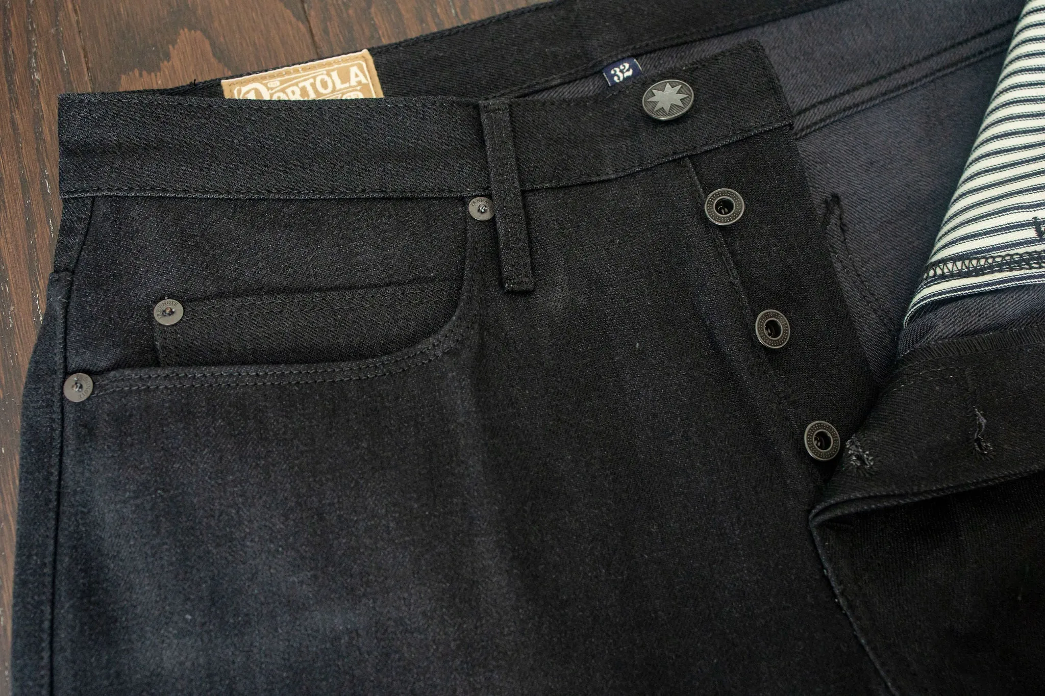 Freenote Cloth Portola Taper - 14.25oz. Black Grey Denim