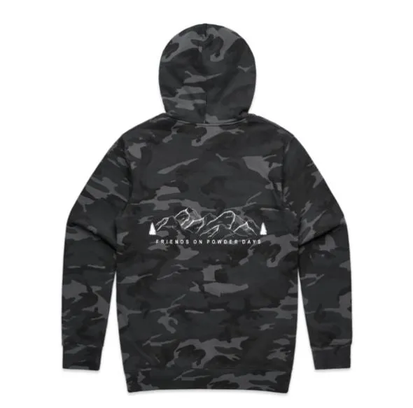 Friends On Powder Days Camo Ski/Snowboard Hoodie - Unisex