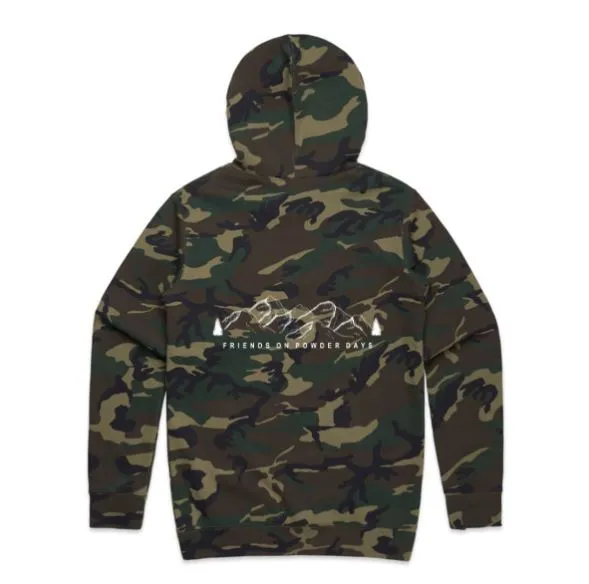 Friends On Powder Days Camo Ski/Snowboard Hoodie - Unisex