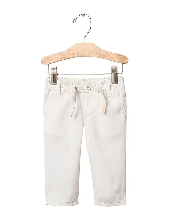 GAP Baby White Linen Pull On Pants